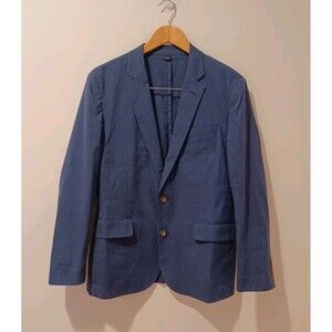 NWT J. Crew Slim Ludlow Somelos Navy Unstructured Jacket Blazer Cotton Light 38S